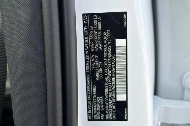 2026 Volvo XC90 Plug-In Hybrid Plus, T8 AWD, Electric/Gasoline, Bright, 7 Seats