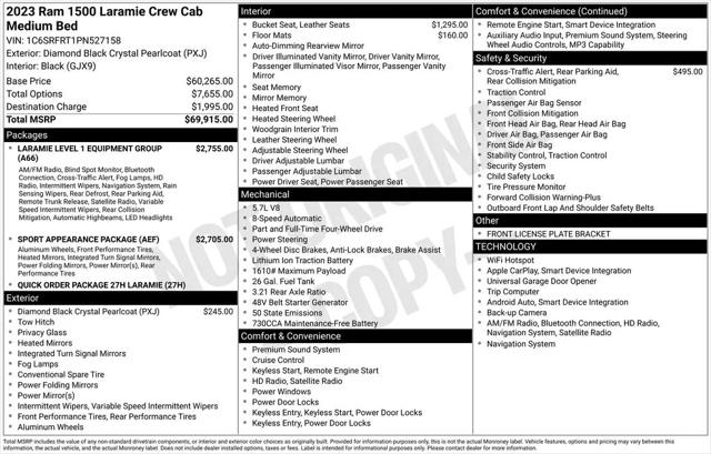 2023 Ram 1500 Laramie Crew Cab 4x4 6'4" Box