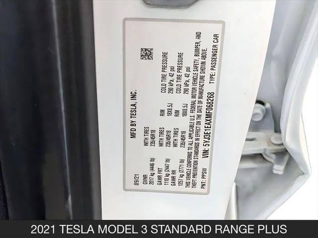 2021 Tesla Model 3 Standard Range Plus Rear-Wheel Drive