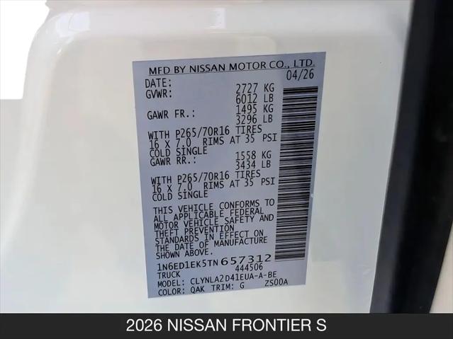2026 Nissan Frontier Crew Cab S 4x4