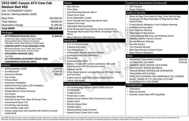 2023 GMC Canyon 4WD Crew Cab Short Box AT4