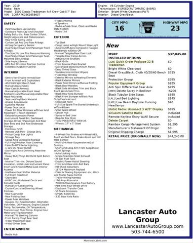2019 Ram 1500 Classic Tradesman Crew Cab 4x4 5'7" Box