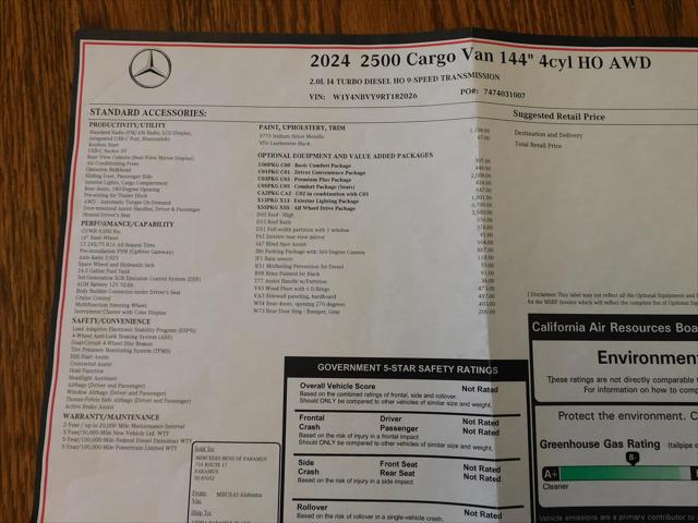 2024 Mercedes-Benz Sprinter 2500 Standard Roof 4-Cyl Diesel HO