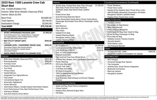 2025 Ram 1500 Laramie Crew Cab 4x4 5'7" Box