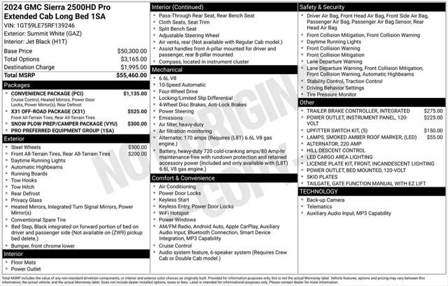 2024 GMC Sierra 2500HD 4WD Double Cab Long Bed Pro