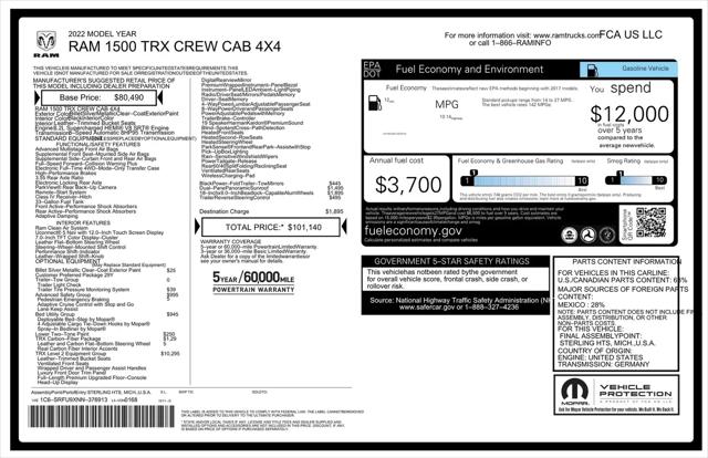 2022 Ram 1500 TRX Crew Cab 4x4 5'7" Box