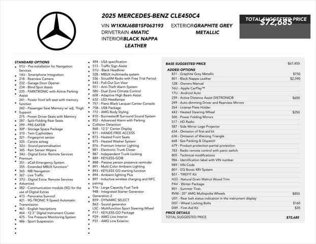 2025 Mercedes-Benz CL 4MATIC
