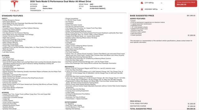 2020 Tesla Model S Performance Dual Motor All-Wheel Drive
