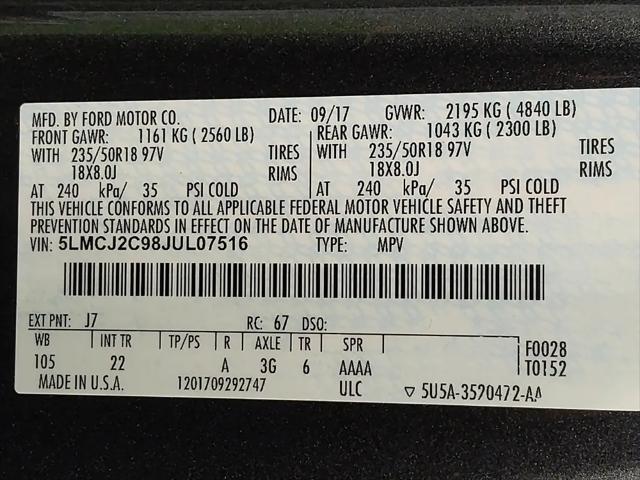 2018 Lincoln MKC Select