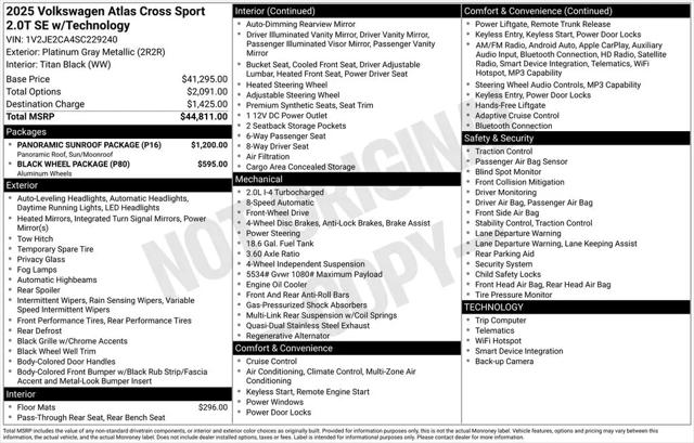 2025 Volkswagen Atlas Cross Sport 2.0T SE w/Technology