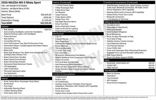 2026 Mazda MX-5 Sport