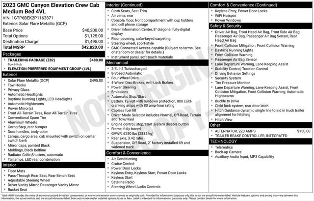 2023 GMC Canyon 4WD Crew Cab Short Box Elevation