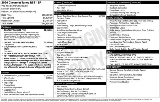 2026 Chevrolet Tahoe 2WD RST
