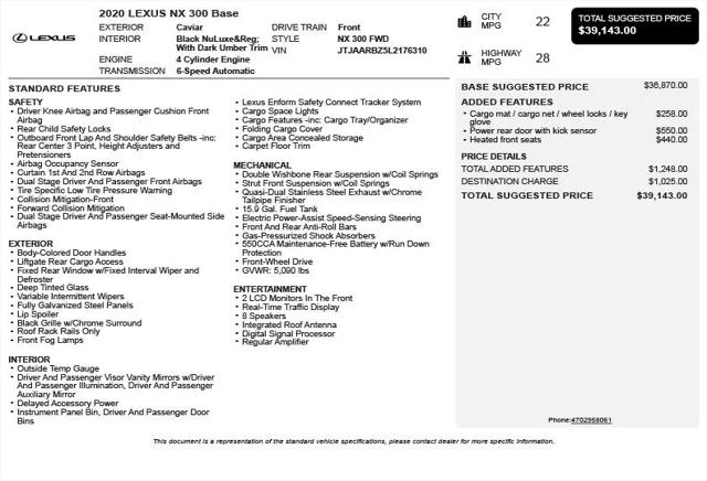 2020 Lexus NX 300 NX 300