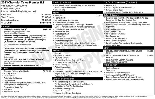 2023 Chevrolet Tahoe 4WD Premier