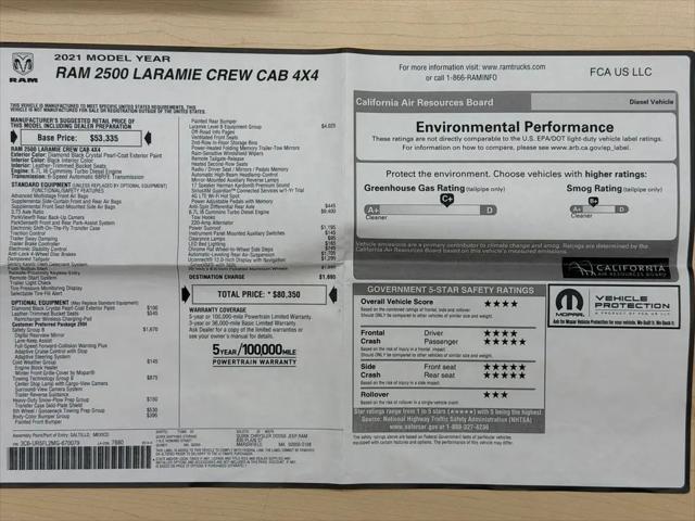 2021 Jeep Ram 2500 Laramie Crew Cab 4x4 6'4" Box