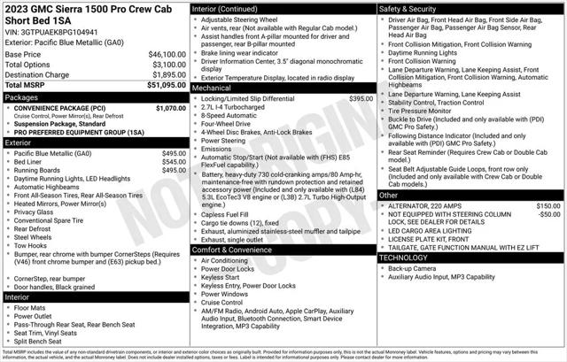 2023 GMC Sierra 1500 4WD Crew Cab Short Box Pro