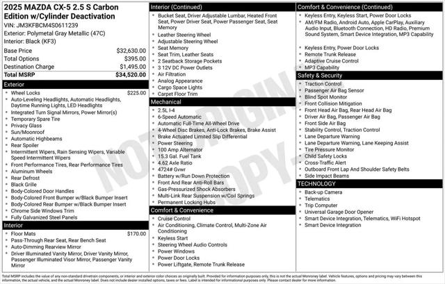 2025 Mazda CX-5 2.5 S Carbon Edition