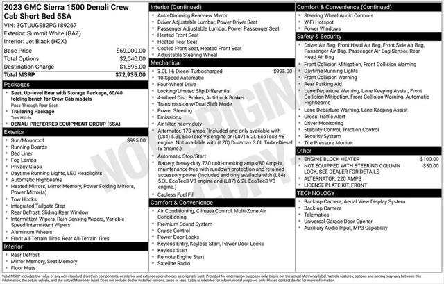 2023 GMC Sierra 1500 4WD Crew Cab Short Box Denali
