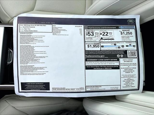 2026 Land Rover Range Rover P550e SE