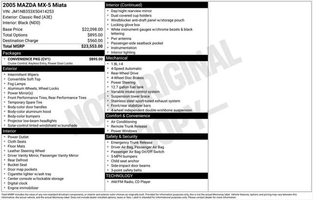2005 Mazda MX-5 Cloth