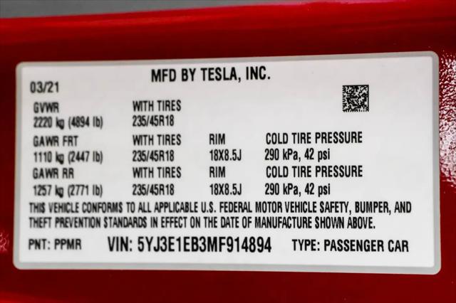 2021 Tesla Model 3 Long Range