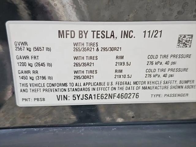 2022 Tesla Model S Plaid Tri Motor All-Wheel Drive