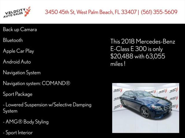 2018 Mercedes-Benz E-CLASS E 300 4MATIC