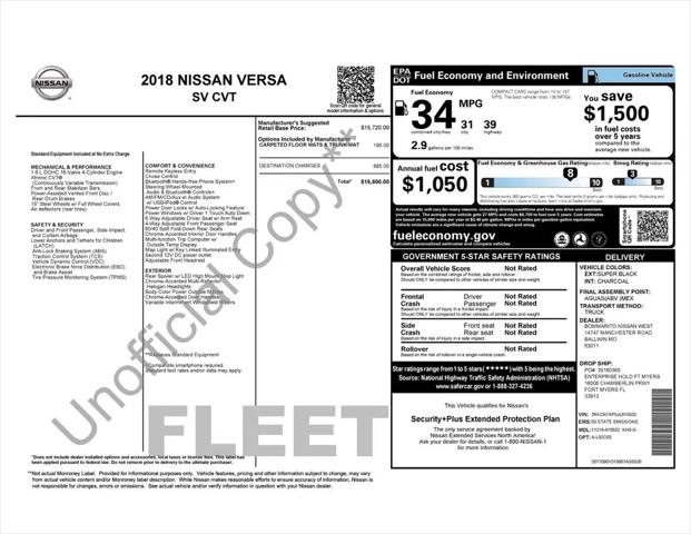 2018 Nissan Versa 1.6 SV