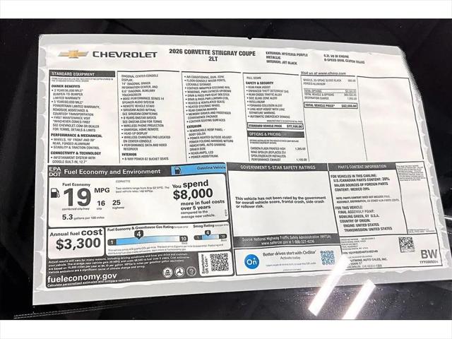 2026 Chevrolet Corvette Stingray Coupe, 2LT, RWD