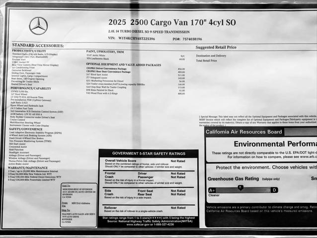 2025 Mercedes-Benz Sprinter 2500 High Roof 4-Cyl Diesel
