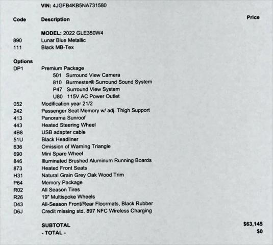 2022 Mercedes-Benz GLE GLE 350 4MATIC