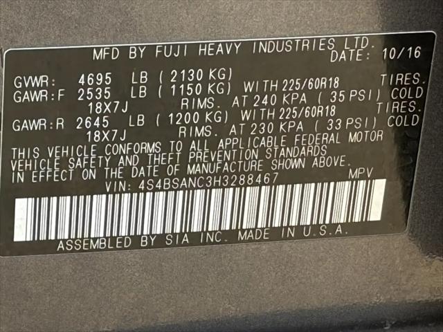 2017 Subaru Outback 2.5i Limited