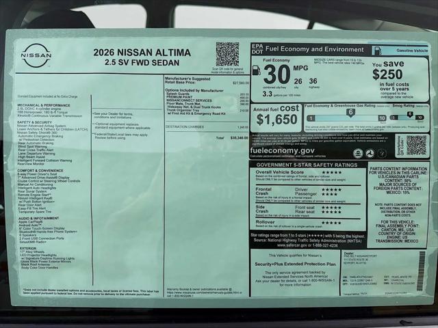 2026 Nissan Altima SV FWD