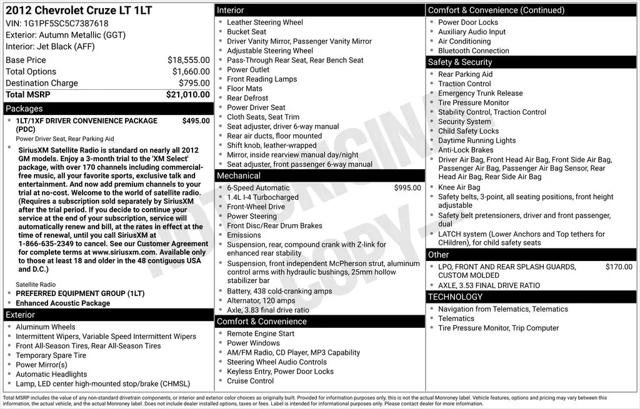 2012 Chevrolet Cruze 1LT