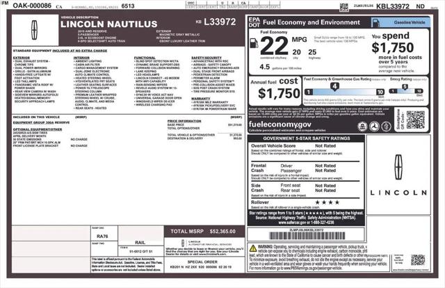 2019 Lincoln Nautilus Reserve