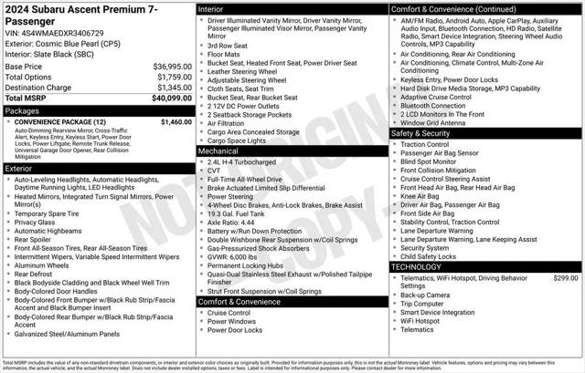 2024 Subaru Ascent Premium 7-Passenger