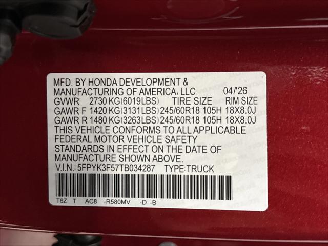 2026 Honda Ridgeline RTL
