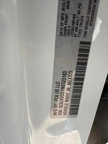 2021 Ram ProMaster 2500 Cargo Van High Roof 159" WB