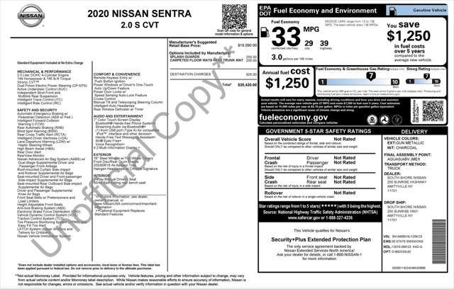 2020 Nissan Sentra S Xtronic CVT