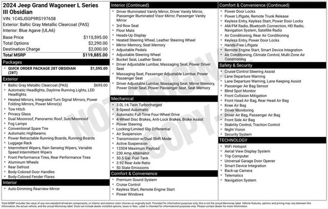2024 Jeep Grand Wagoneer L Series III Obsidian 4x4