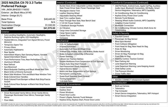 2025 Mazda CX-70 3.3 Turbo Preferred Package