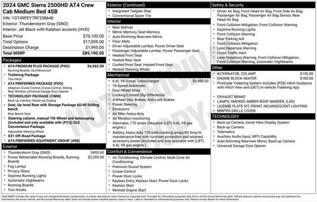 2024 GMC Sierra 2500HD 4WD Crew Cab Standard Bed AT4