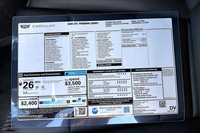 2026 Cadillac CT5 Premium Luxury RWD