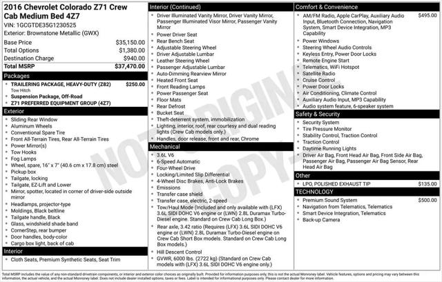 2016 Chevrolet Colorado Z71