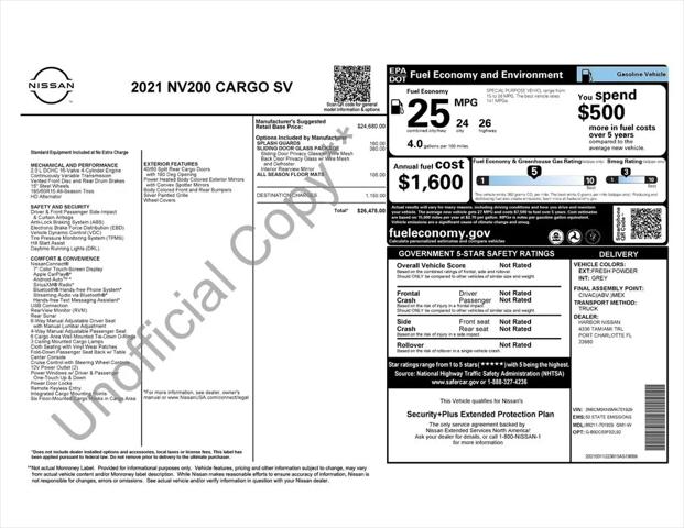2021 Nissan NV200 Compact Cargo SV Xtronic CVT