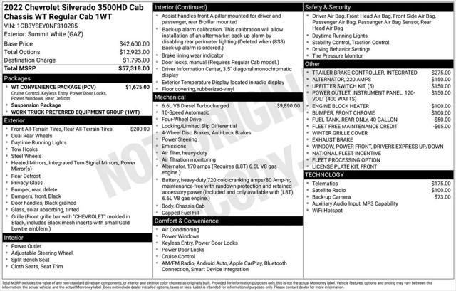 2022 Chevrolet Silverado 3500HD Work Truck