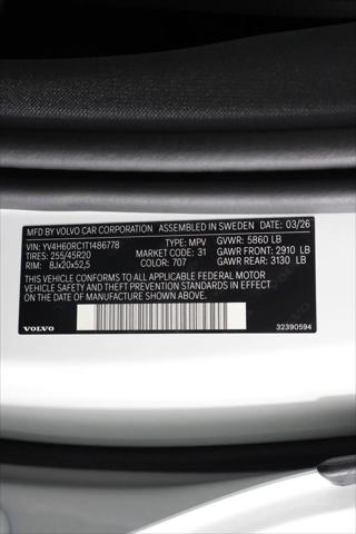 2026 Volvo XC60 Plug-In Hybrid Plus, T8 AWD Electric/Gasoline, Dark