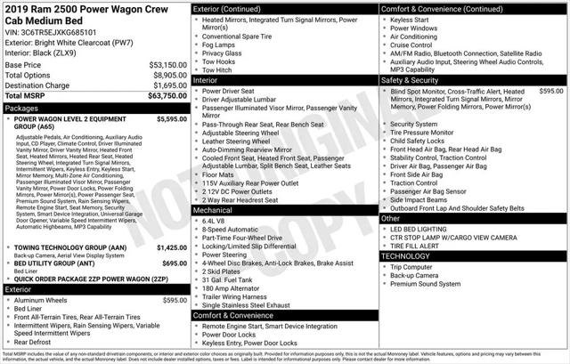 2019 Ram 2500 Power Wagon Crew Cab 4x4 6'4" Box