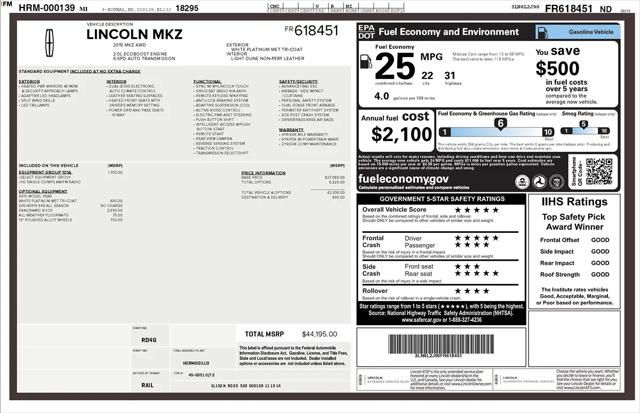 2015 Lincoln MKZ AWD